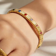316L Stainless Steel 18K PVD Gold Colorful Zircon Bracelet made with 316L stainless steel and 18K PVD gold finish for wholesale jewelry buyers - image 18