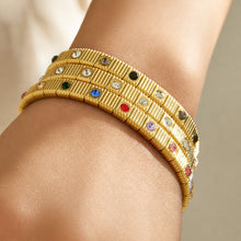 316L Stainless Steel 18K PVD Gold Colorful Zircon Bracelet made with 316L stainless steel and 18K PVD gold finish for wholesale jewelry buyers - image 19