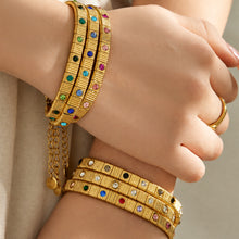 316L Stainless Steel 18K PVD Gold Colorful Zircon Bracelet made with 316L stainless steel and 18K PVD gold finish for wholesale jewelry buyers - image 20