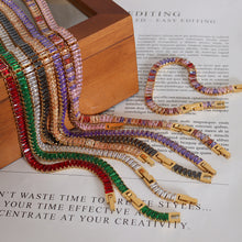 316L Stainless Steel 18K PVD Gold Colorful Zircon Bracelet made with 316L stainless steel and 18K PVD gold finish for wholesale jewelry buyers - image 3