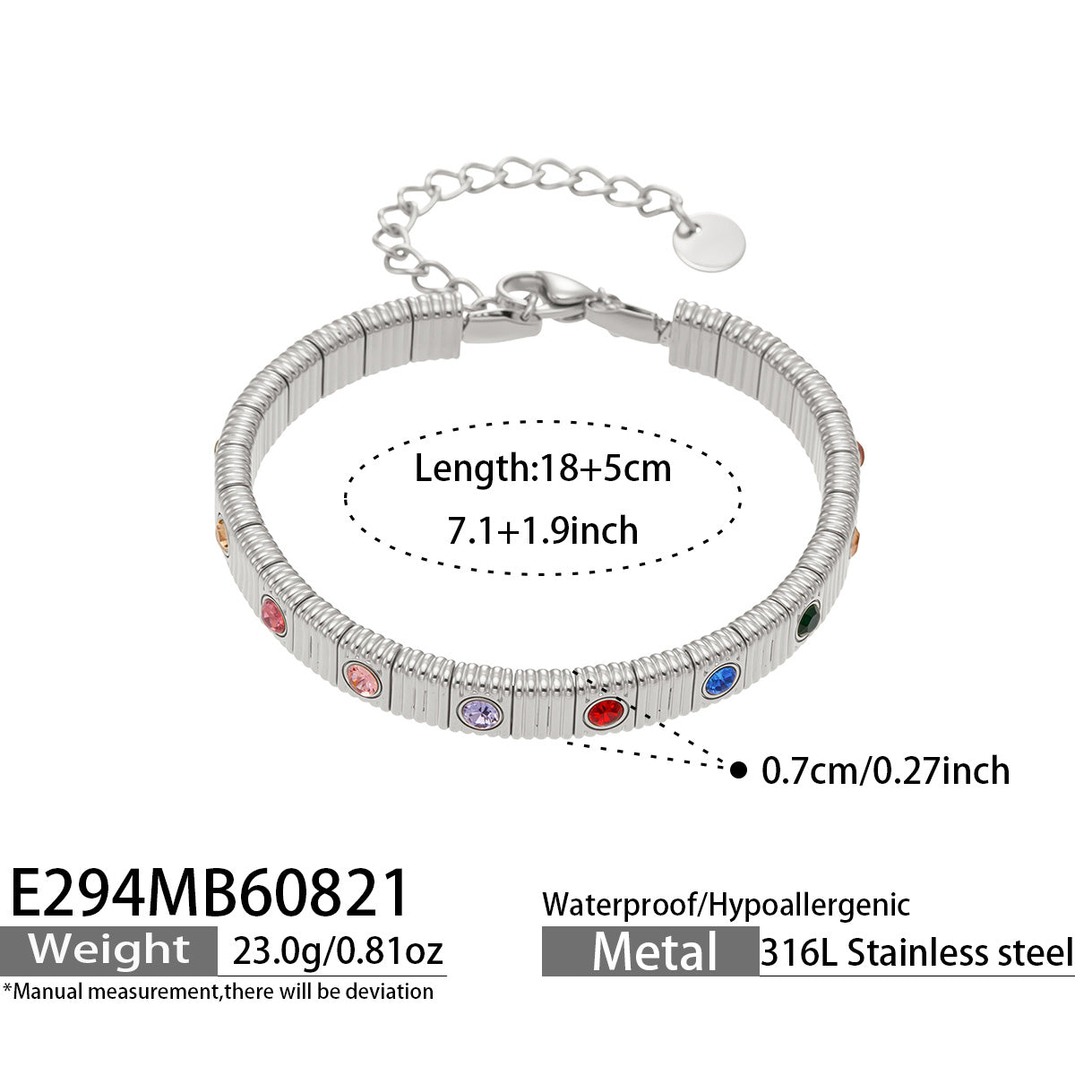 Chic pink zircon bracelet