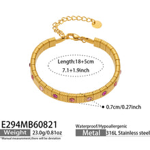 Eye-catching multi-color zircon steel bracelet