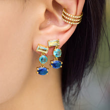 Colorful Zircon Earrings in Gold Color