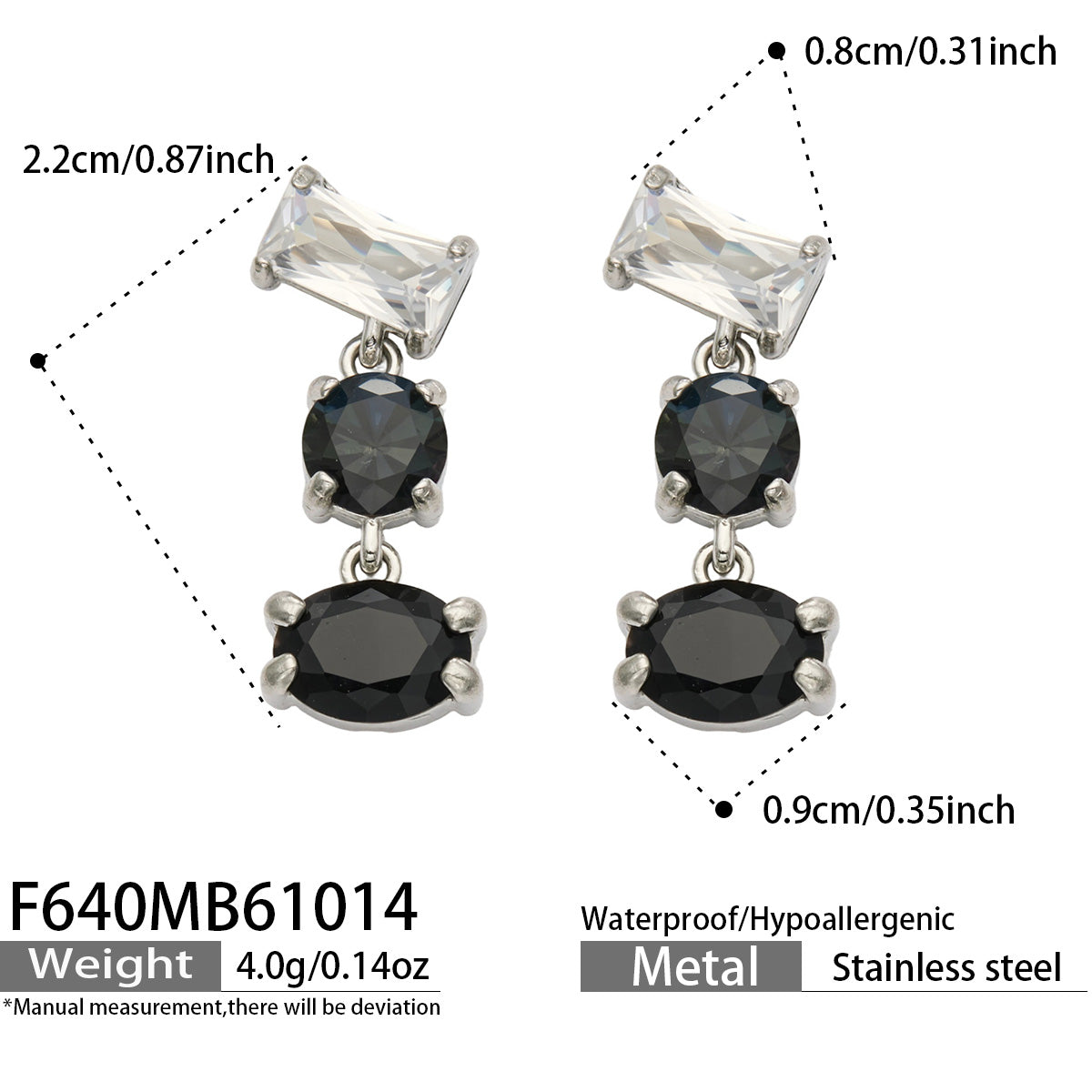 316L Stainless Steel 18K PVD Gold Colorful Zircon Earrings made with 316L stainless steel and 18K PVD gold finish for wholesale jewelry buyers - image 8