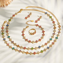 Elegant 18K PVD Gold Bracelet with Multi-color Zircon