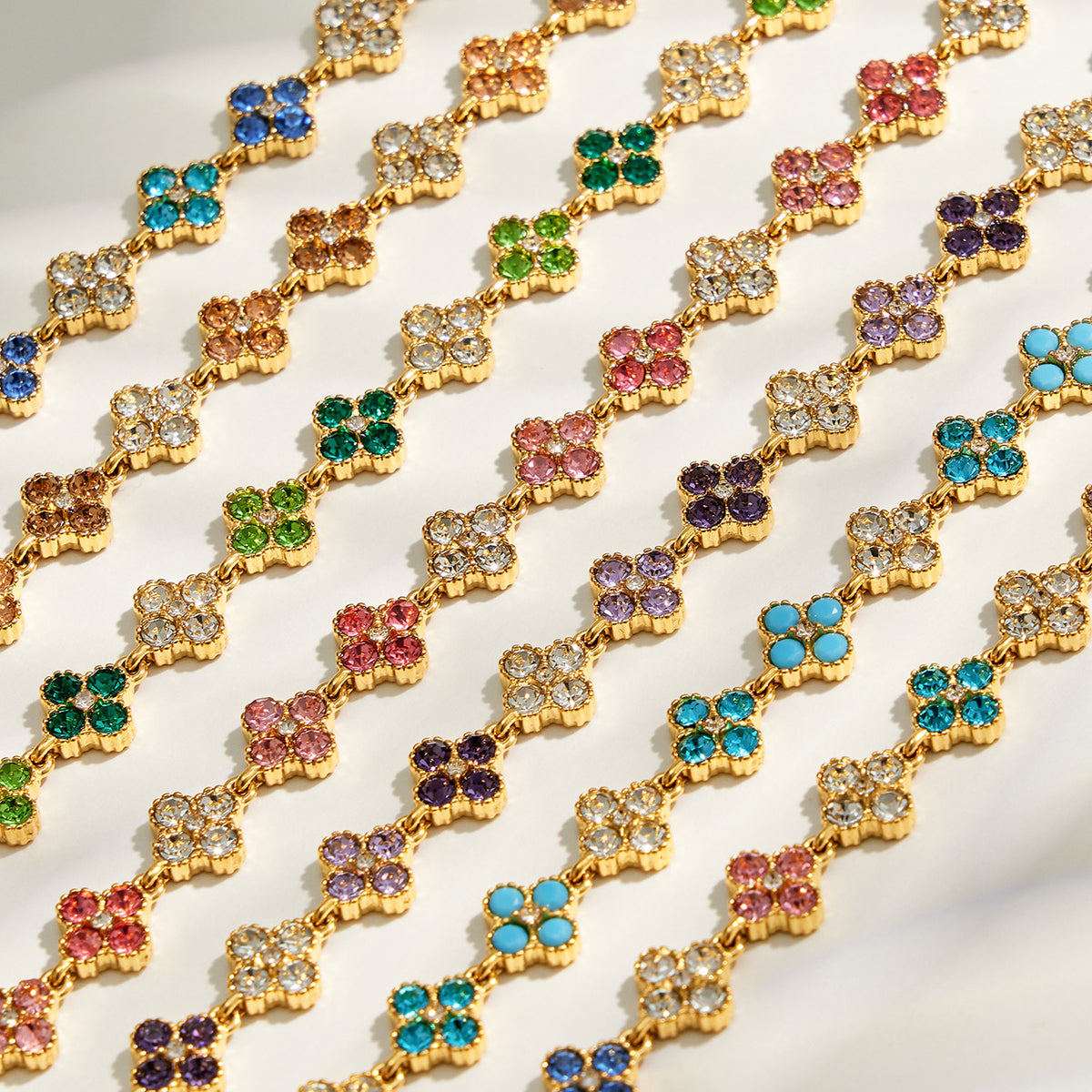 Beautiful 316L Stainless Steel Necklace with Colorful Gemstones