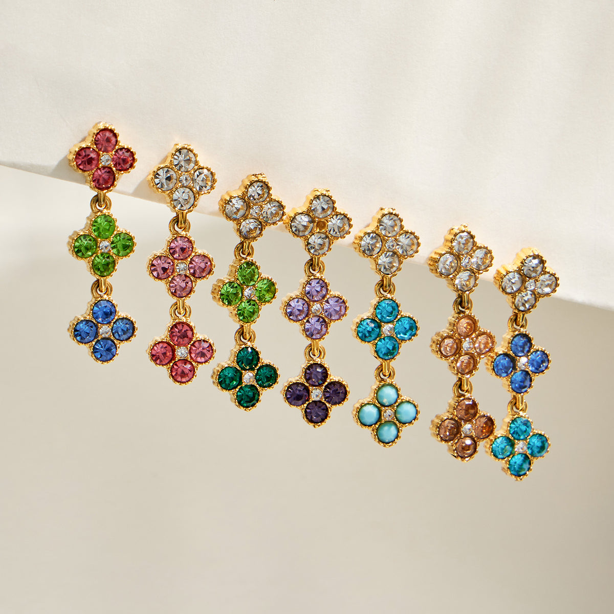 316L Stainless Steel 18K PVD Gold Colorful Zircon Matching Collection made with 316L stainless steel and 18K PVD gold finish for wholesale jewelry buyers - image 6