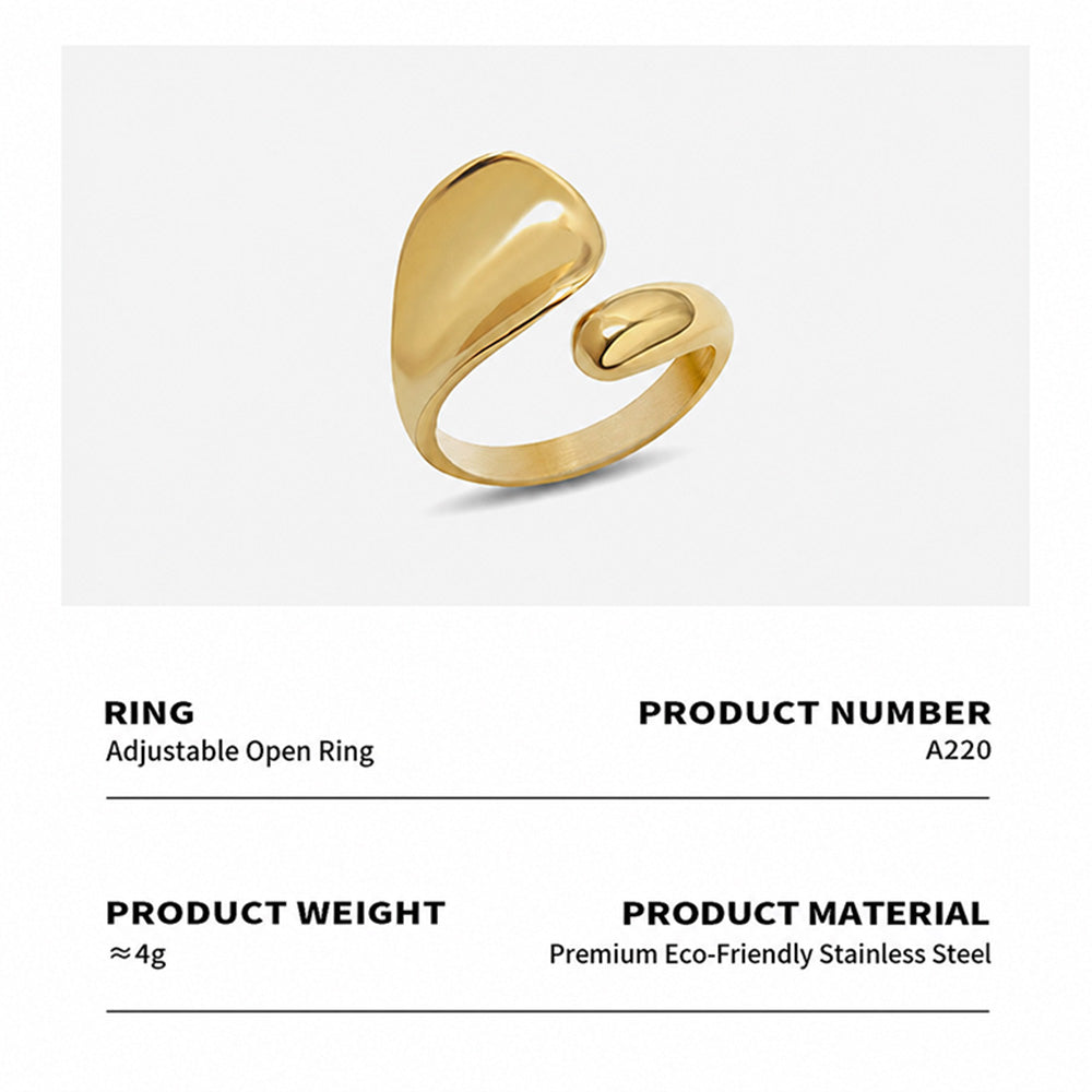 Elegant 316L Stainless Steel Concave Band Ring in Steel Color