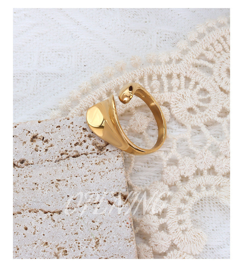 316L Stainless Steel 18K PVD Gold Concave Band Ring made with 316L stainless steel and 18K PVD gold finish for wholesale jewelry buyers - image 5