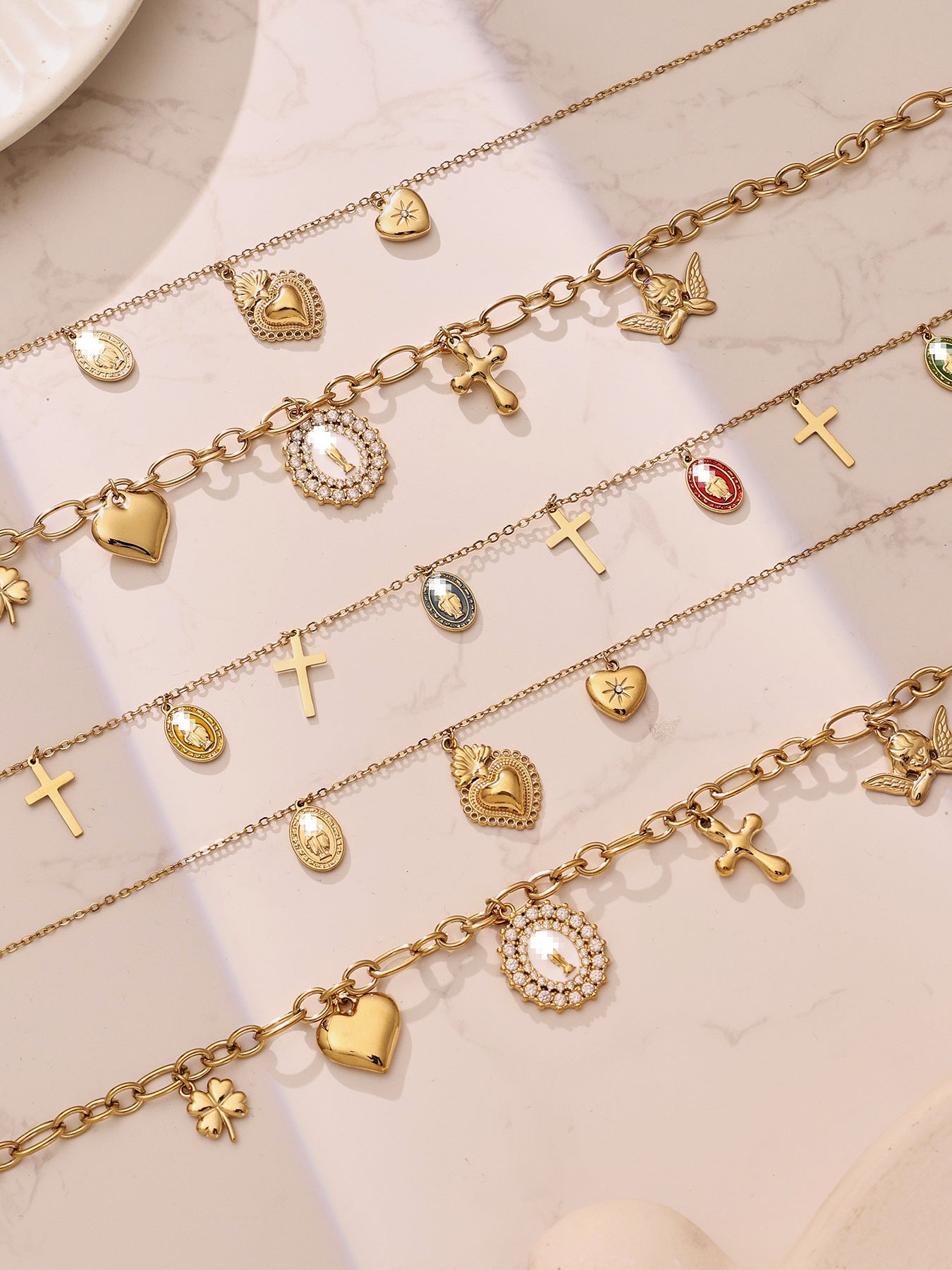 Close-up of 18K Gold Plated Cross Pendant