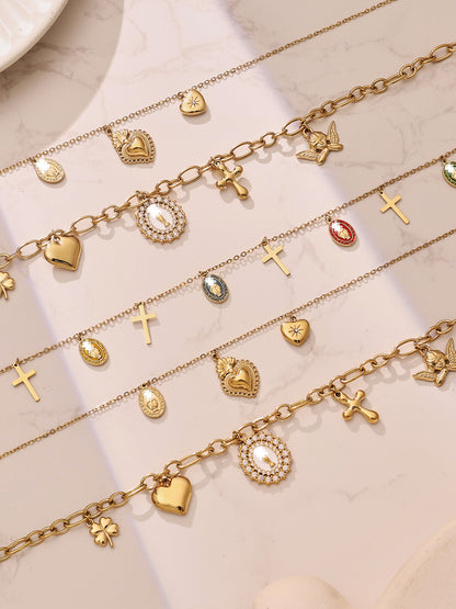 Close-up of 18K Gold Plated Cross Pendant