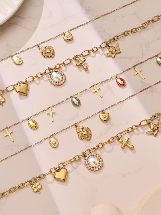 Close-up of 18K Gold Plated Cross Pendant