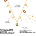 Gold Enamel Multi Charm Necklace 43+5cm (P778) / 5cm
