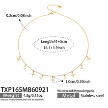 TXP165 gold-tone cross and teardrop zircon charm necklace 41+5 cm size details