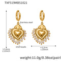TXF519-Gold Shell Pearl Hoop Earrings