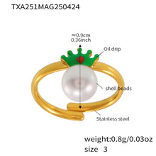 316L Stainless Steel 18K PVD Gold Crown Pearl Necklace made with 316L stainless steel and 18K PVD gold finish for wholesale jewelry buyers - image 8