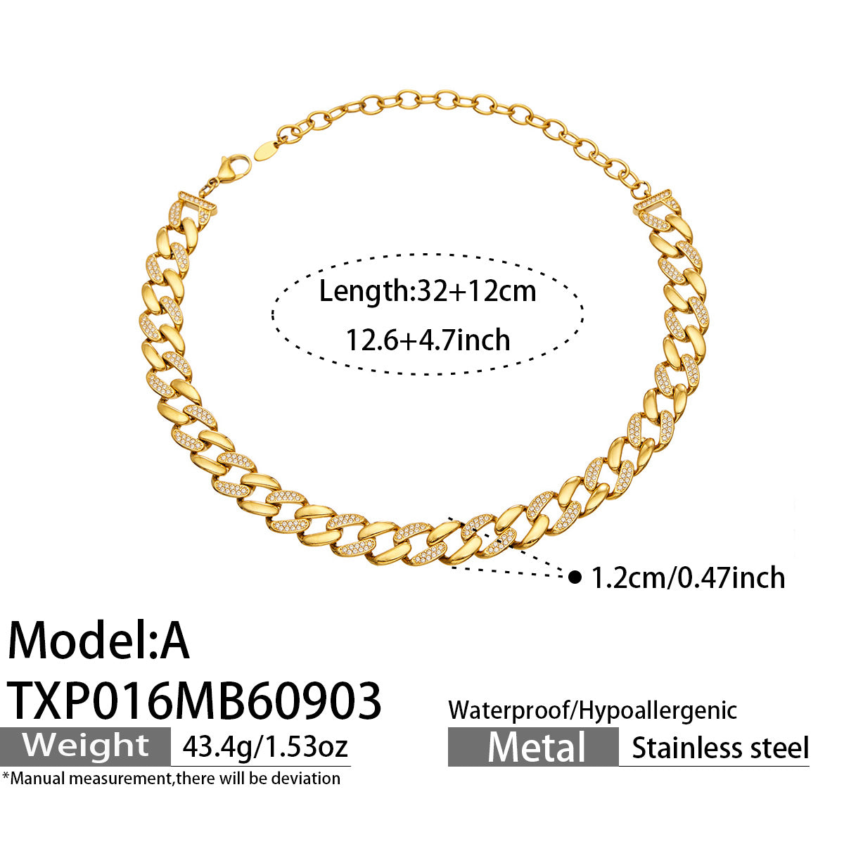 316L Stainless Steel 18K PVD Gold Cuban Chain Bracelet made with 316L stainless steel and 18K PVD gold finish for wholesale jewelry buyers - image 17