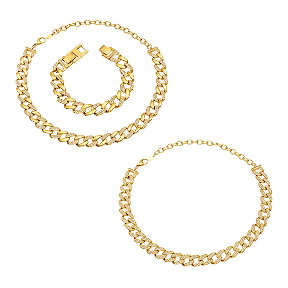 316L Stainless Steel 18K PVD Gold Cuban Chain Bracelet made with 316L stainless steel and 18K PVD gold finish for wholesale jewelry buyers - image 20