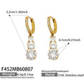 Three-Layer CZ Gold / Earrings