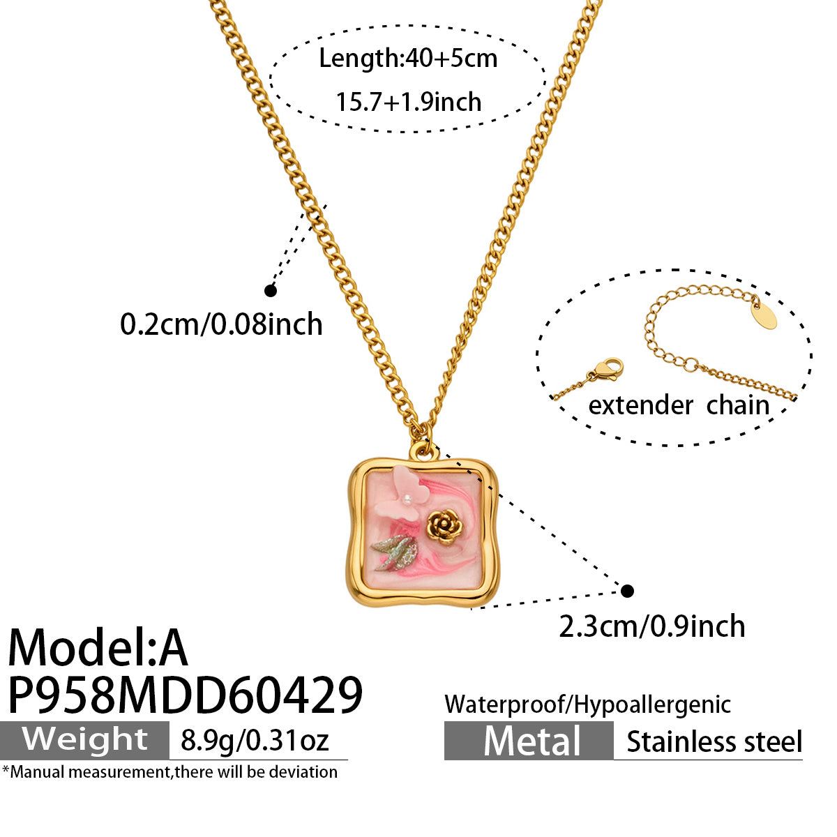 Custom Enamel Floral Necklace Manufacturing | 316L Stainless Steel OEM Jewelry