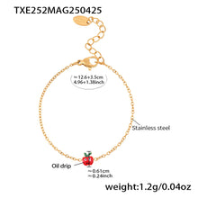 316L Stainless Steel 18K PVD Gold Cute Red Apple Necklace made with 316L stainless steel and 18K PVD gold finish for wholesale jewelry buyers - image 7