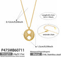 CZ Open Circle Pendant Necklace - Gold - 42+5cm / 5cm