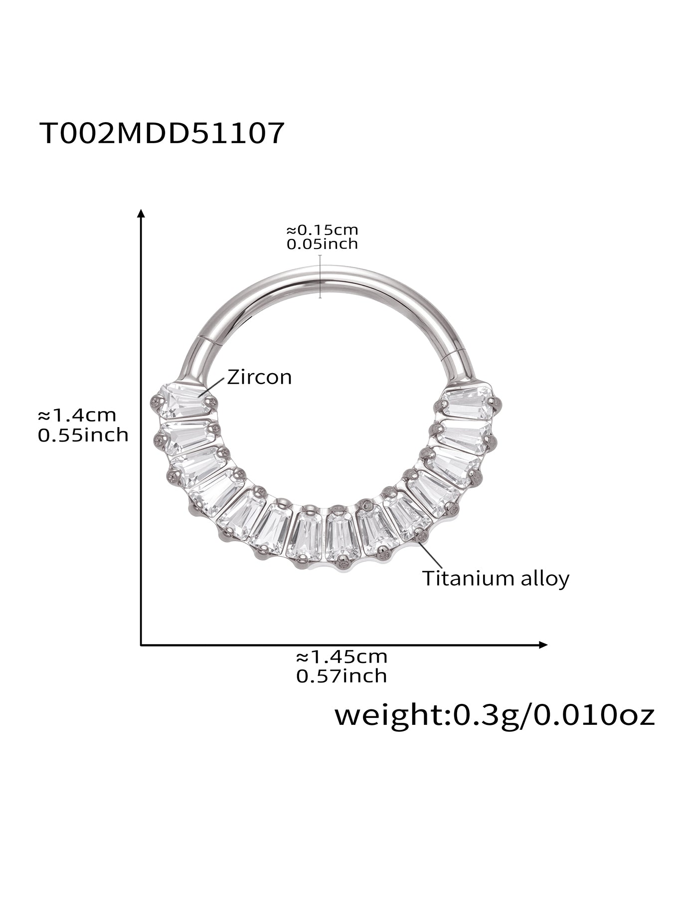 CZ Paved Titanium Seamless Nose Ring - 18K Gold Plated Piercing Hoop - Image 10