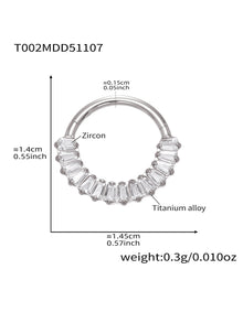 CZ Paved Titanium Seamless Nose Ring - 18K Gold Plated Piercing Hoop - Image 10