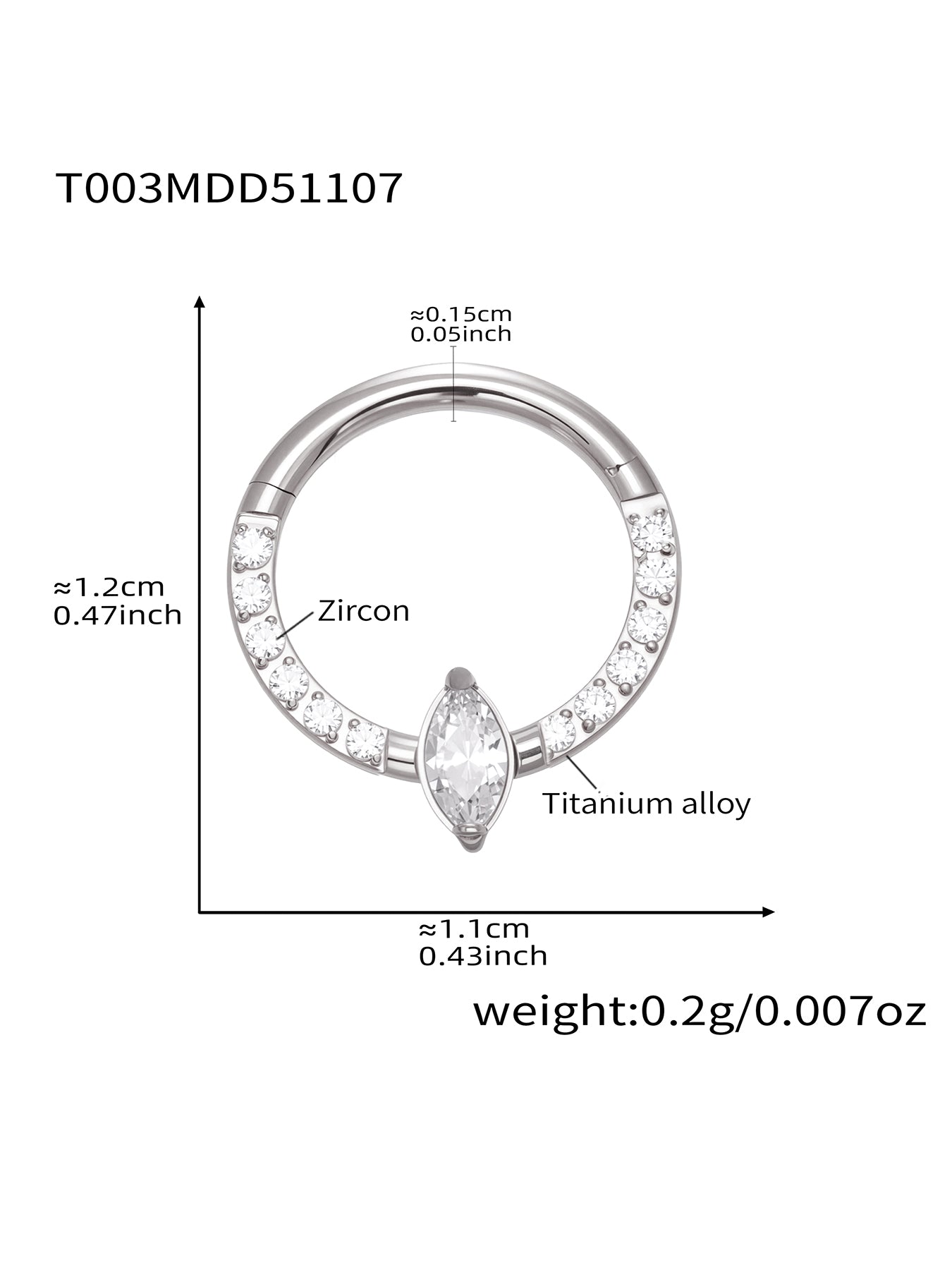 CZ Paved Titanium Seamless Nose Ring - 18K Gold Plated Piercing Hoop - Image 15