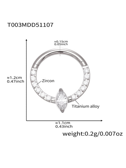 CZ Paved Titanium Seamless Nose Ring - 18K Gold Plated Piercing Hoop - Image 15