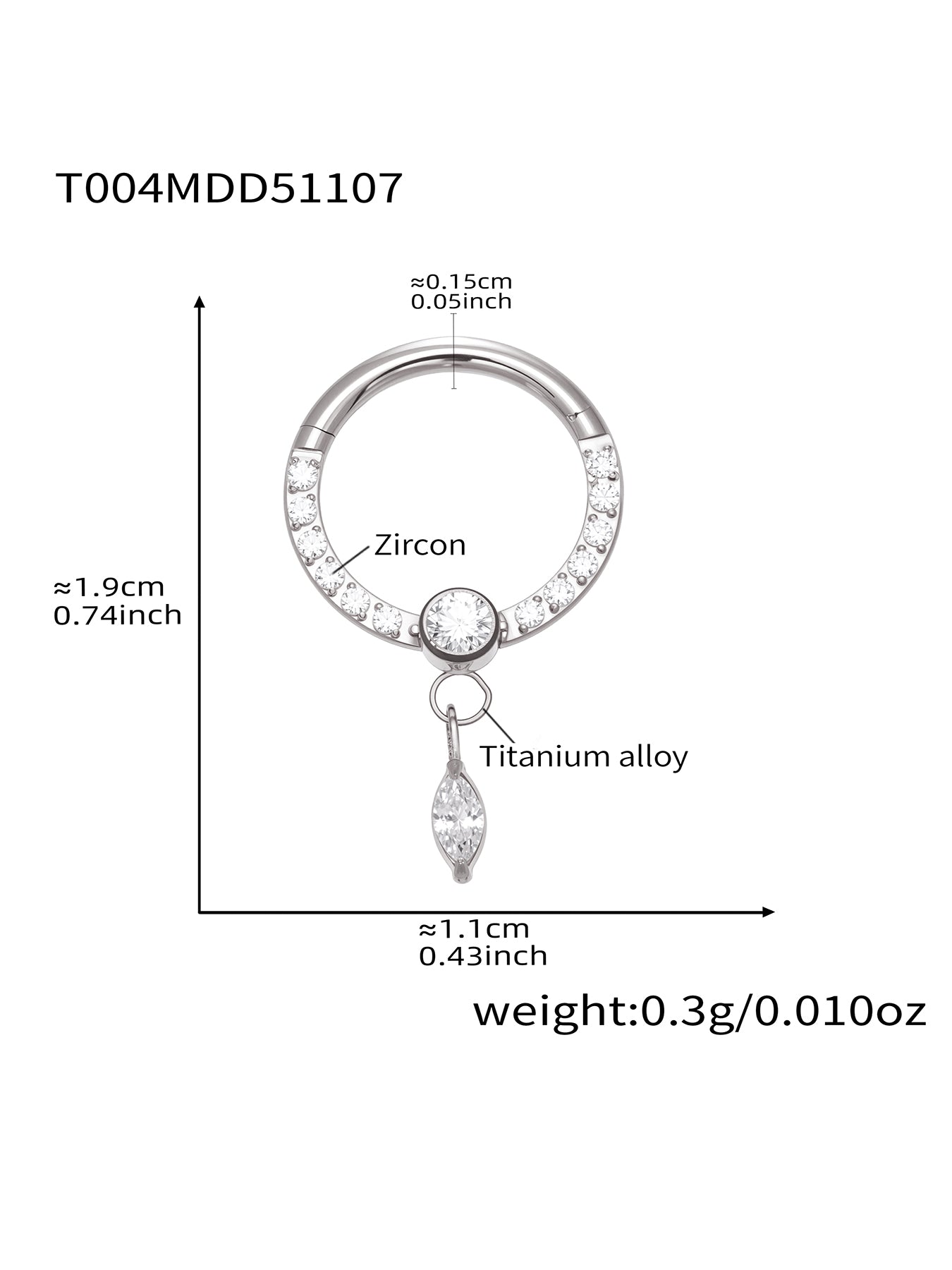 CZ Paved Titanium Seamless Nose Ring - 18K Gold Plated Piercing Hoop - Image 20