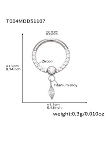 CZ Paved Titanium Seamless Nose Ring - 18K Gold Plated Piercing Hoop - Image 20