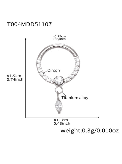 CZ Paved Titanium Seamless Nose Ring - 18K Gold Plated Piercing Hoop - Image 20