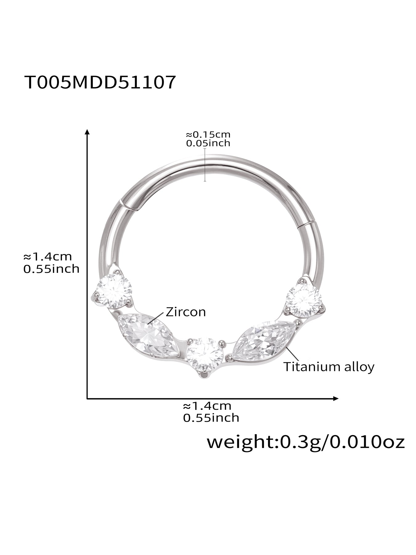 CZ Paved Titanium Seamless Nose Ring - 18K Gold Plated Piercing Hoop - Image 25