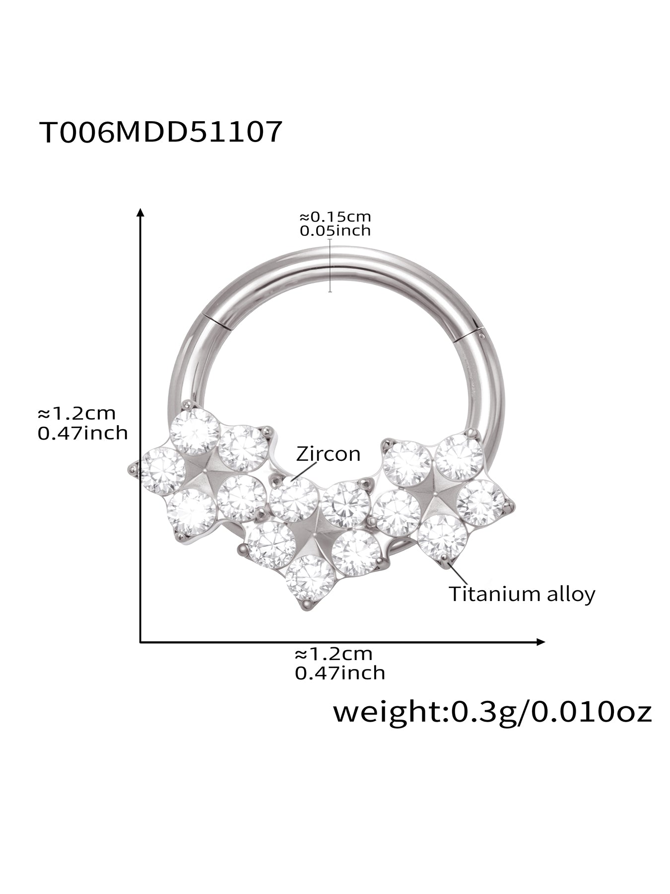 CZ Paved Titanium Seamless Nose Ring - 18K Gold Plated Piercing Hoop - Image 30