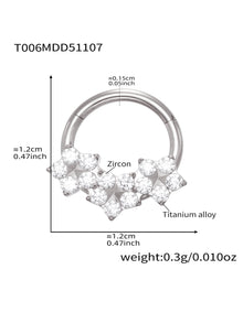 CZ Paved Titanium Seamless Nose Ring - 18K Gold Plated Piercing Hoop - Image 30