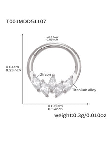 CZ Paved Titanium Seamless Nose Ring - 18K Gold Plated Piercing Hoop - Image 6