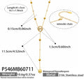 CZ Y Lariat Necklace - Gold - 41+5cm / 5cm