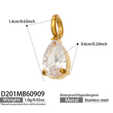 D201 zircon drop pendant size details