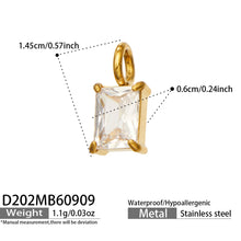 D202 zircon square pendant size details