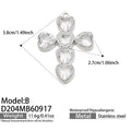 Pendant Only / Heart Stone Cross / Steel Tone