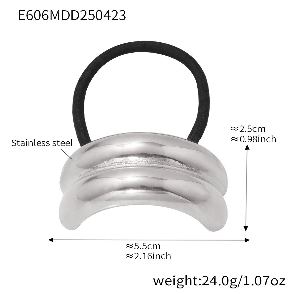 316L Stainless Steel Minimalist Semi-Circle Hair Tie Hair Accessory