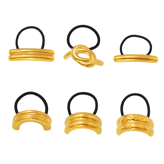 316L Stainless Steel Minimalist Semi-Circle Hair Tie Hair Accessory