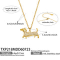 Necklace / Dachshund Zircon Gold / 5cm