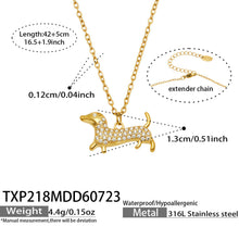 MiduoduoJewelry dachshund pendant necklace size, chain length and specification guide