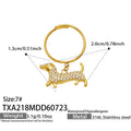 Ring / Dachshund Zircon Gold / Size 7