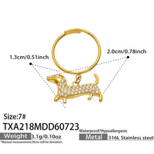 MiduoduoJewelry dachshund zircon ring size and product specification guide