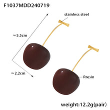 Dark burgundy cherry drop earrings length, weight and product specification guide