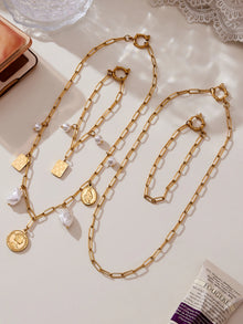 DIY paperclip necklace and bracelet variants in decorated charm and plain chain styles