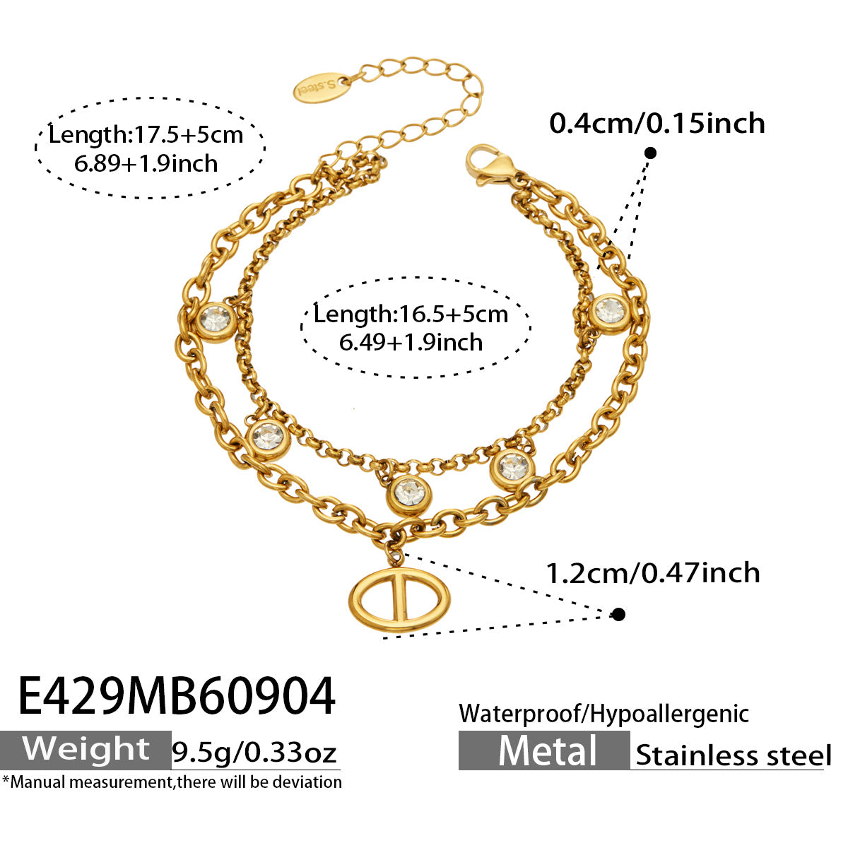 Elegant Dolphin Bracelet in Stainless Steel